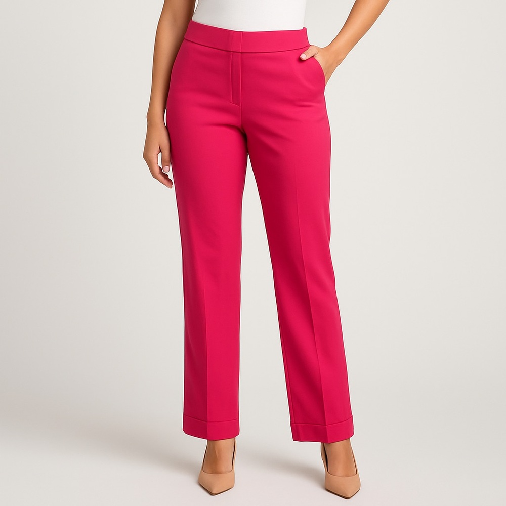 Hot Pink Straight-Leg Pants – Size Large – Brand New!